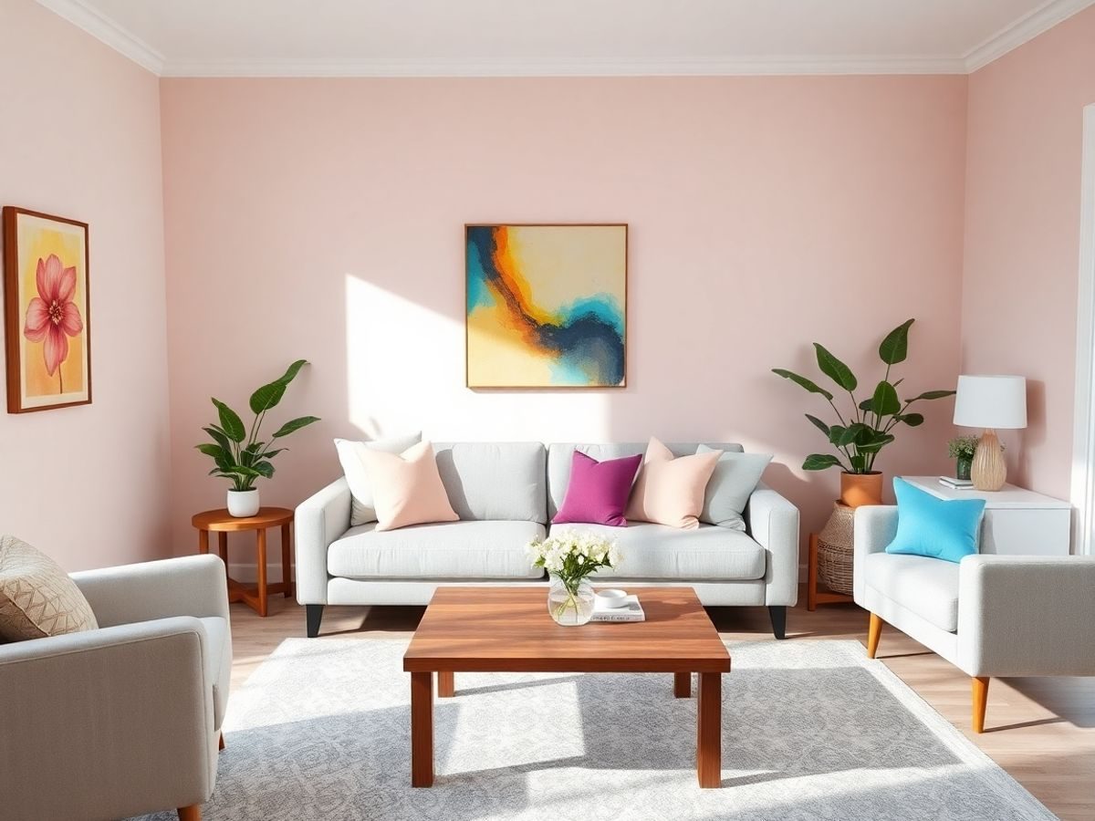 Culori armonioase în decorul unei camere de zi.