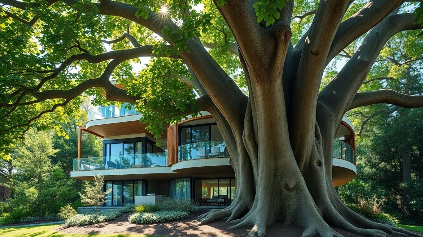 Casele Construite în Jurul Copacilor: Arhitectura Organică Care Nu Taie, Ci Îmbrățișează Natura